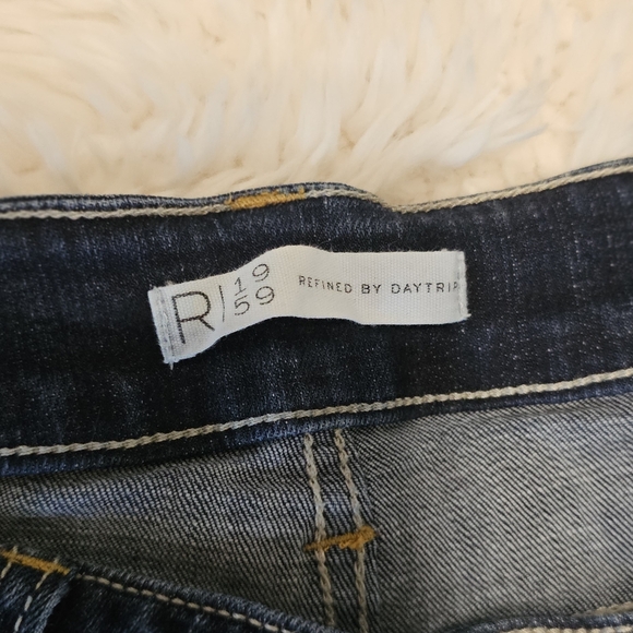 Dark Blue Distressed Jeans - Picture 3 of 4